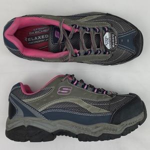 Skechers Steel Toe Relax Fit Skid Resistant Work Sneakers Shoes size 7